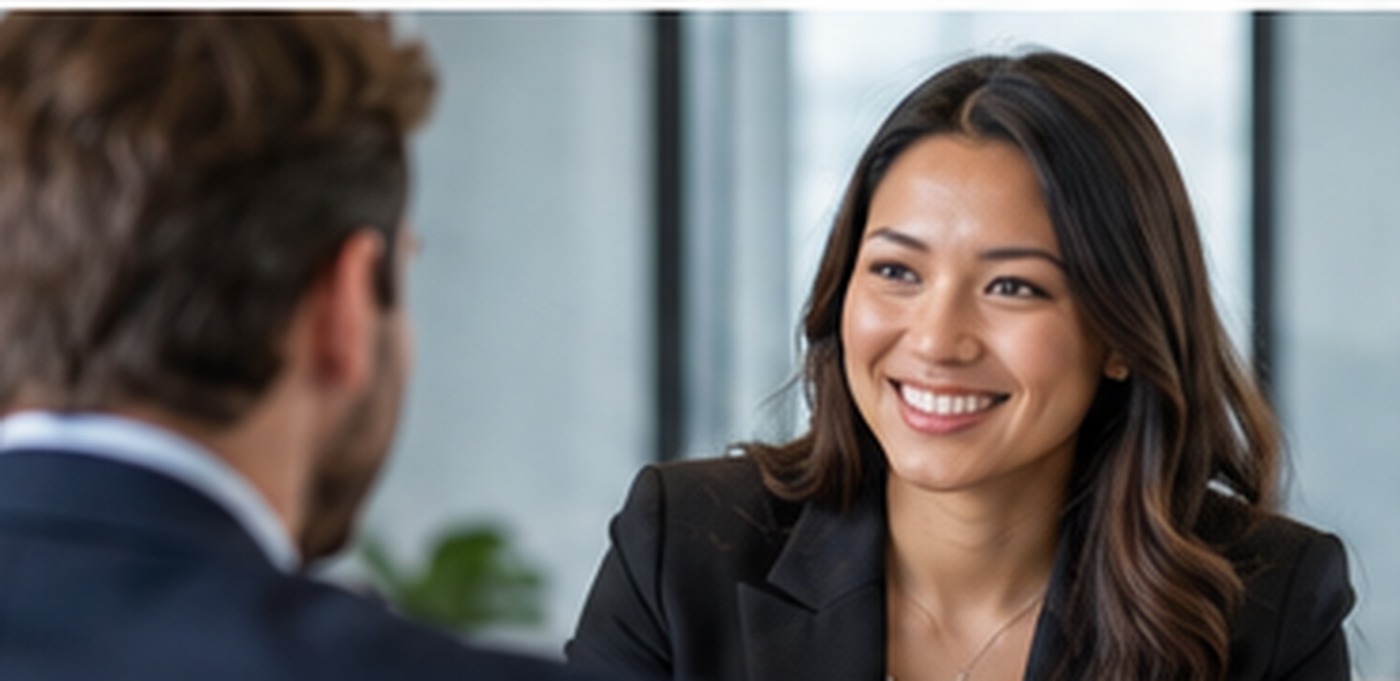 Professionals discussing recruitment and hiring needs
